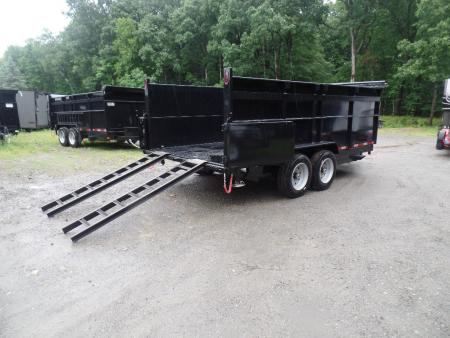 New 2026 Quality Steel and Aluminum 7X16 Dump with 4' Sides, 16,000 lb. GVWR Dump Trailer