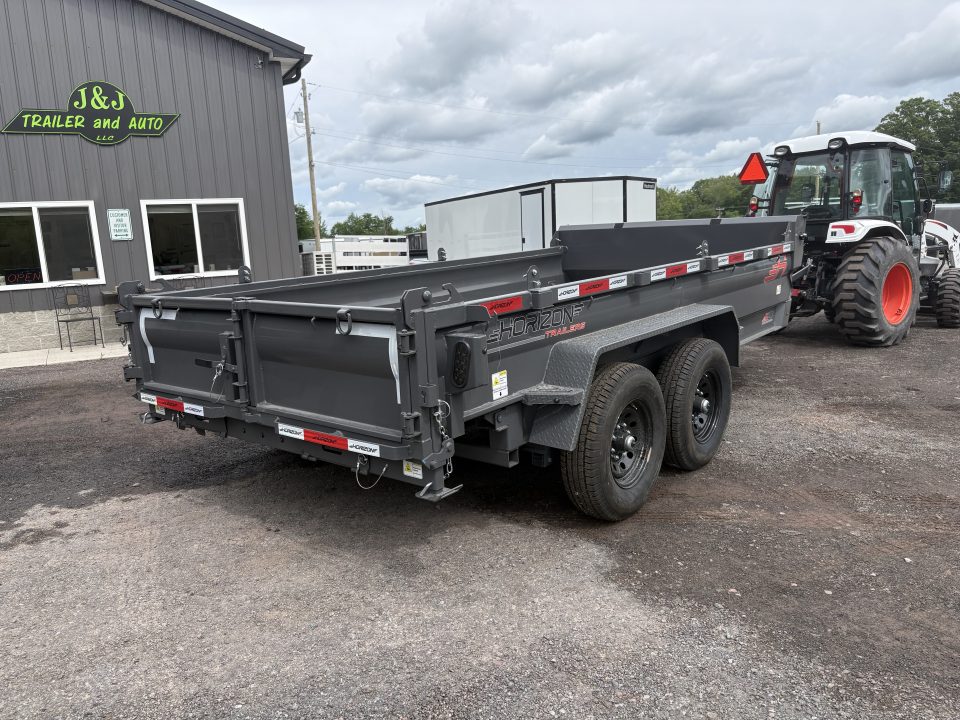 New 2026 Horizon Trailers 14' 14K Dump Trailer w/ Extension Brackets & Stabilizer Jacks