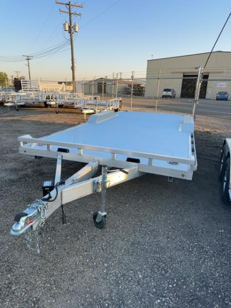 New 2027 Aluma 18' Wide Body Tandem Axle Electric Brakes Drive-On Fender Ramp Front Rail Rub Rail Std 5K RTD 14" Aluminum Wheels Car Hauler