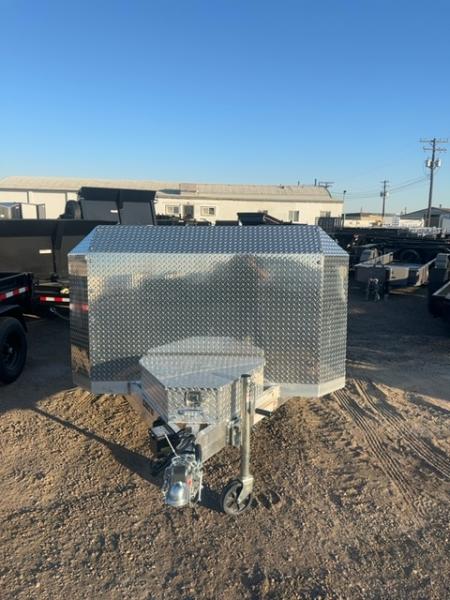 New 2027 Aluma Executive Series 8216 Tandem Spread Axle Electric Brakes Ramp 7' Front Rail Std 5k RTD 14" Aluminum Wheels Utility Trailer