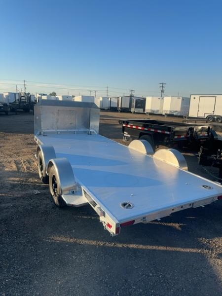 New 2027 Aluma Executive Series 8216 Tandem Spread Axle Electric Brakes Ramp 7' Front Rail Std 5k RTD 14" Aluminum Wheels Utility Trailer