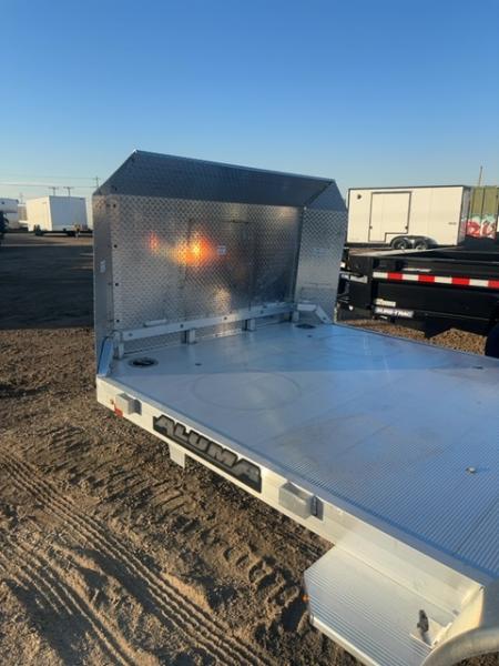 New 2027 Aluma Executive Series 8216 Tandem Spread Axle Electric Brakes Ramp 7' Front Rail Std 5k RTD 14" Aluminum Wheels Utility Trailer
