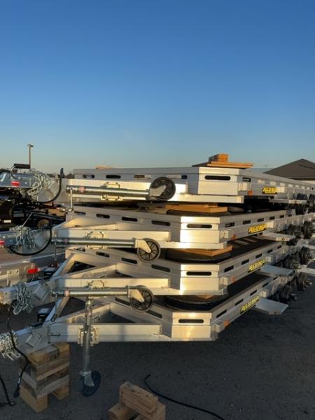 New 2027 Aluma 7814 Slotted Tandem Axle Electric Brakes Ramps Std 2K RTD Utility Trailer