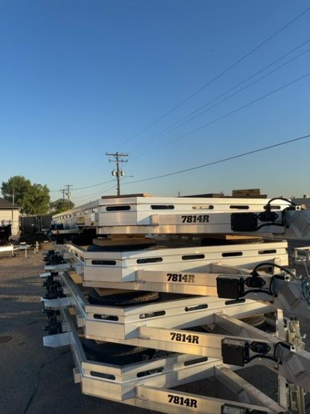 New 2027 Aluma 7814 Slotted Tandem Axle Electric Brakes Ramps Std 2K RTD Utility Trailer