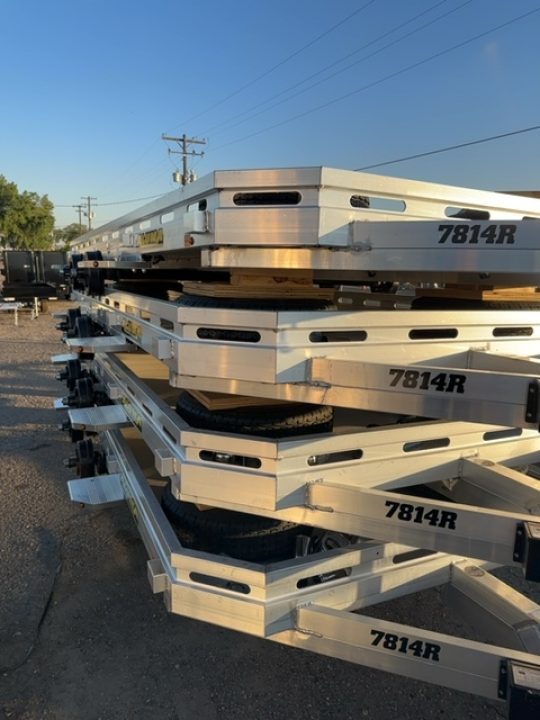 New 2027 Aluma 7814 Slotted Tandem Axle Electric Brakes Ramps Std 2K RTD Utility Trailer