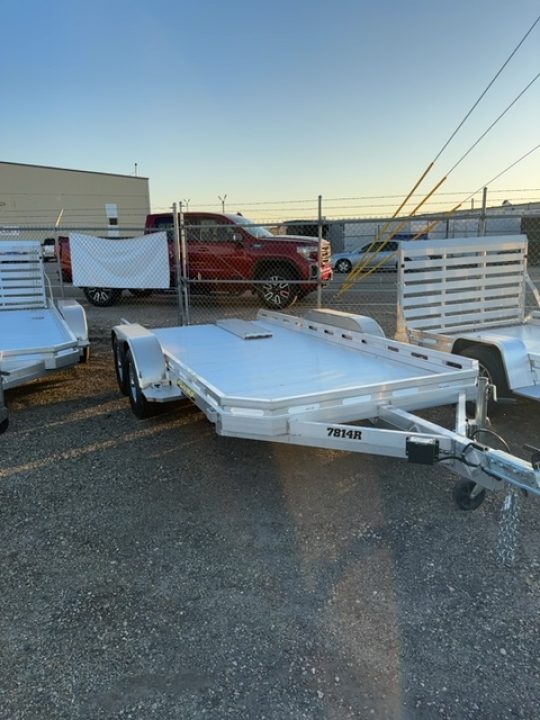 New 2027 Aluma 7814 Slotted Tandem Axle Electric Brakes Ramps Std 2K RTD Utility Trailer