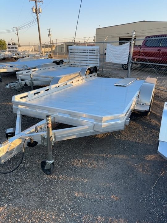 New 2027 Aluma 7814 Slotted Tandem Axle Electric Brakes Ramps Std 2K RTD Utility Trailer