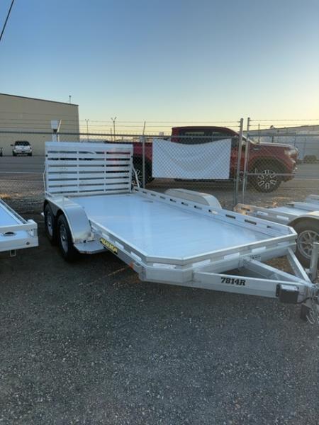 New 2027 Aluma 7814 Slotted Tandem Axle Electric Brakes Ramps Std 2K RTD Utility Trailer