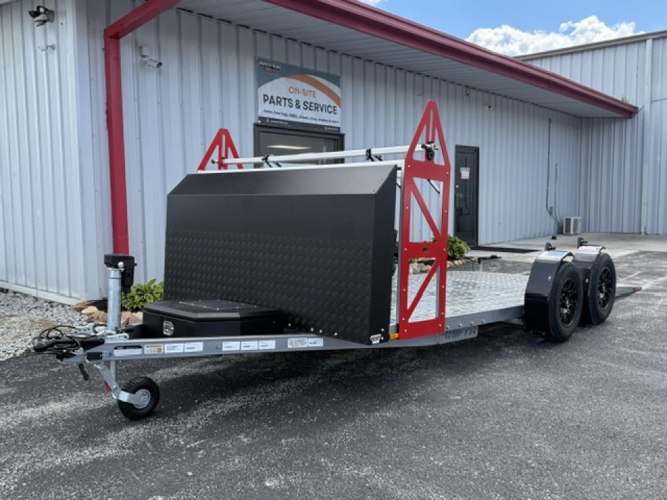 New Futura SHIFTR 8000- Hydraulic Lowering Trailer W/ Tyre Rack, Jockey Jack, Alloy Wheel Upgrade, Spare Tire, and Rock Guard
