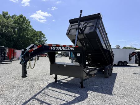 New 2026 PJ Trailers 7X16 GOOSENECK (4FT WALL) DUMP TRAILER 15680 GVWR Dump Trailer