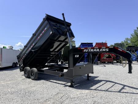 New 2026 PJ Trailers 7X16 GOOSENECK (4FT WALL) DUMP TRAILER 15680 GVWR Dump Trailer