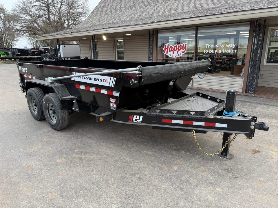 New 2027 PJ 83"x14' BP Tandem Axle Low Pro Telescopic Dump w/ 24" Sides – DT Voyager Package
