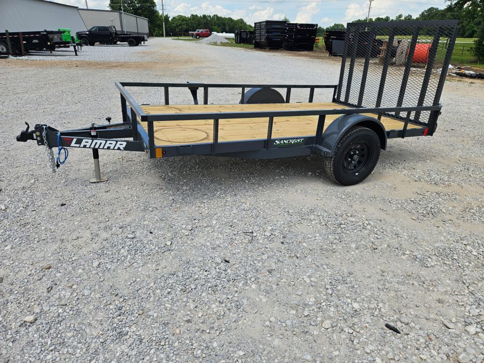 New 2026 Lamar 77X12 SINGLE 3.5K TUBE TOP UTILITY W/4" CHANNEL FRAME & 4' SPRING GATE