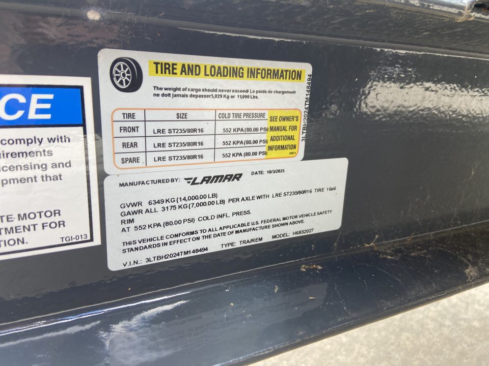 New Lamar Trailers LM 83"X20' EQUIP HAULE