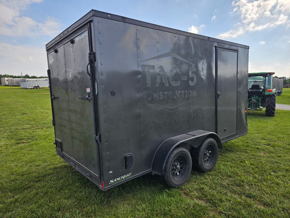 Used 2024 Rock Solid 7X14 TANDEM 7K CARGO W/BLACKOUT TRIM 7' HEIGHT & RAMP DOOR