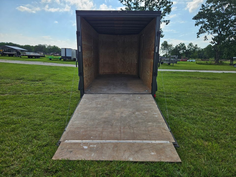 Used 2024 Rock Solid 7X14 TANDEM 7K CARGO W/BLACKOUT TRIM 7' HEIGHT & RAMP DOOR