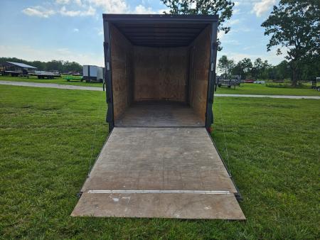 Used 2024 Rock Solid 7X14 TANDEM 7K CARGO W/BLACKOUT TRIM 7' HEIGHT & RAMP DOOR