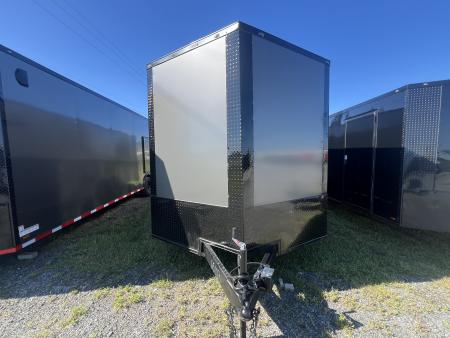 New 2027 South Georgia Cargo 8.5x28 Tandem Axle Enclosed Cargo Trailer – Charcoal Polycore Super Stealth Blackout Edition | 7'6" Interior, Escape Door & Rear Spoiler with LED Lights