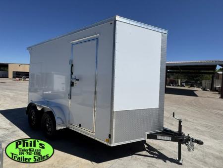 New 7X12 ENCLOSED TRAILER CARGO TRAILER DOUBLE DOORS Cargo / Enclosed Trailer SCREWLESS .080 EXTERIOR & REAR WING