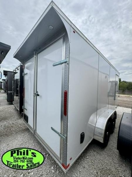 New 7X12 ENCLOSED TRAILER CARGO TRAILER DOUBLE DOORS Cargo / Enclosed Trailer SCREWLESS .080 EXTERIOR & REAR WING