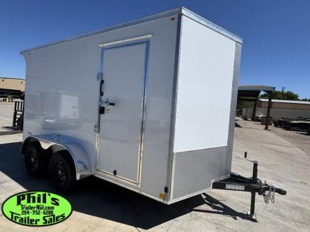 New 7X12 ENCLOSED TRAILER CARGO TRAILER DOUBLE DOORS Cargo / Enclosed Trailer SCREWLESS .080 EXTERIOR & REAR WING