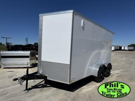 New 7X12 ENCLOSED TRAILER CARGO TRAILER DOUBLE DOORS Cargo / Enclosed Trailer SCREWLESS .080 EXTERIOR & REAR WING