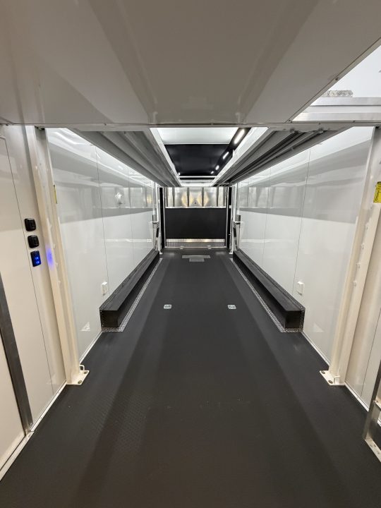 New 2027 Haulmark EDGE 28 Stacker Race Trailer, Finished Race Interior, 21K GVWR, Awnings, Lift