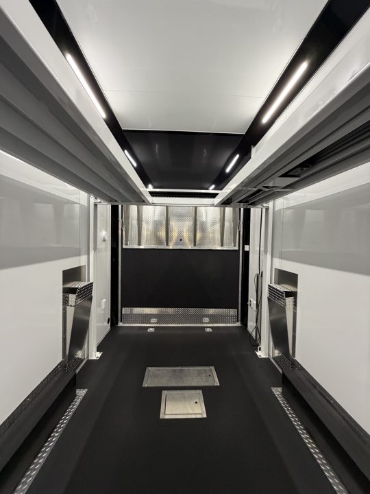New 2027 Haulmark EDGE 28 Stacker Race Trailer, Finished Race Interior, 21K GVWR, Awnings, Lift