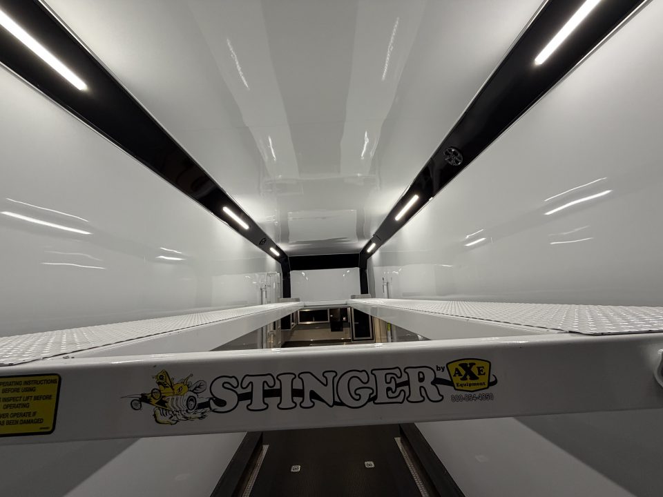 New 2027 Haulmark EDGE 28 Stacker Race Trailer, Finished Race Interior, 21K GVWR, Awnings, Lift