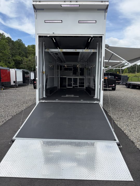 New 2027 Haulmark EDGE 28 Stacker Race Trailer, Finished Race Interior, 21K GVWR, Awnings, Lift