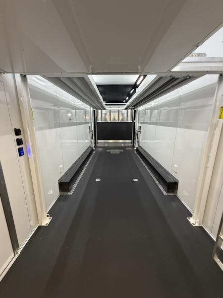 New 2027 Haulmark EDGE 28 Stacker Race Trailer, Finished Race Interior, 21K GVWR, Awnings, Lift