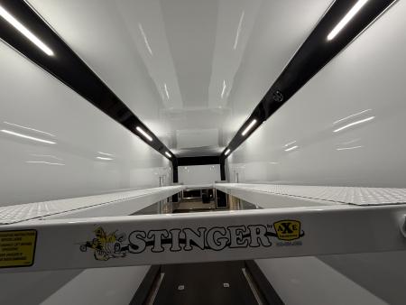 New 2027 Haulmark EDGE 28 Stacker Race Trailer, Finished Race Interior, 21K GVWR, Awnings, Lift