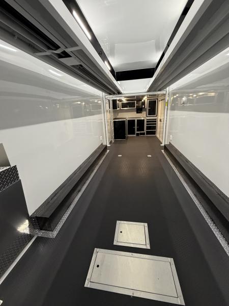 New 2027 Haulmark EDGE 28 Stacker Race Trailer, Finished Race Interior, 21K GVWR, Awnings, Lift