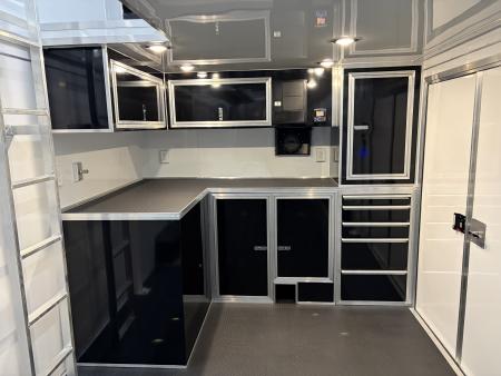 New 2027 Haulmark EDGE 28 Stacker Race Trailer, Finished Race Interior, 21K GVWR, Awnings, Lift