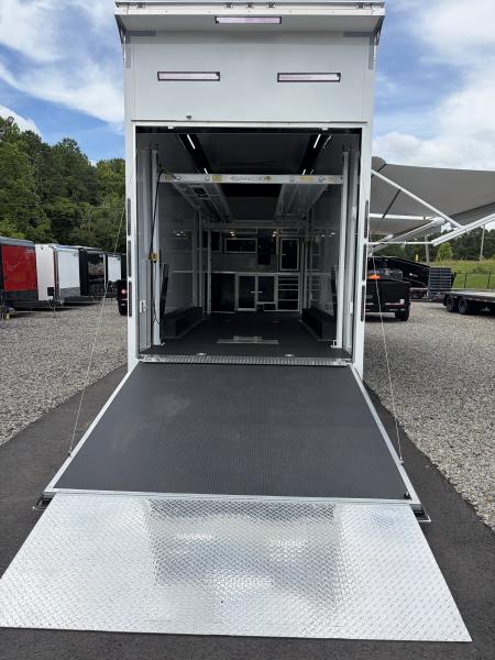 New 2027 Haulmark EDGE 28 Stacker Race Trailer, Finished Race Interior, 21K GVWR, Awnings, Lift