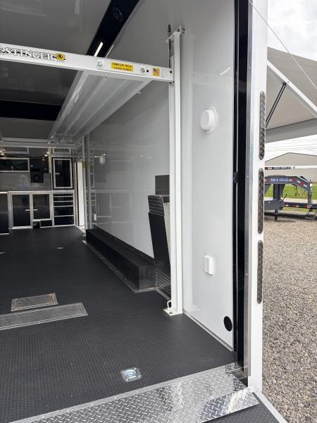 New 2027 Haulmark EDGE 28 Stacker Race Trailer, Finished Race Interior, 21K GVWR, Awnings, Lift