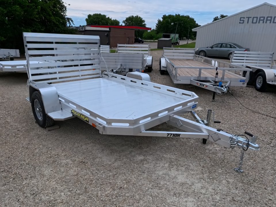 New 2027 Aluma 77 x 10 Heavy Single Axle Utility Trailer with Slotted Rail Side and Straight Gate - 2990lb. GVWR