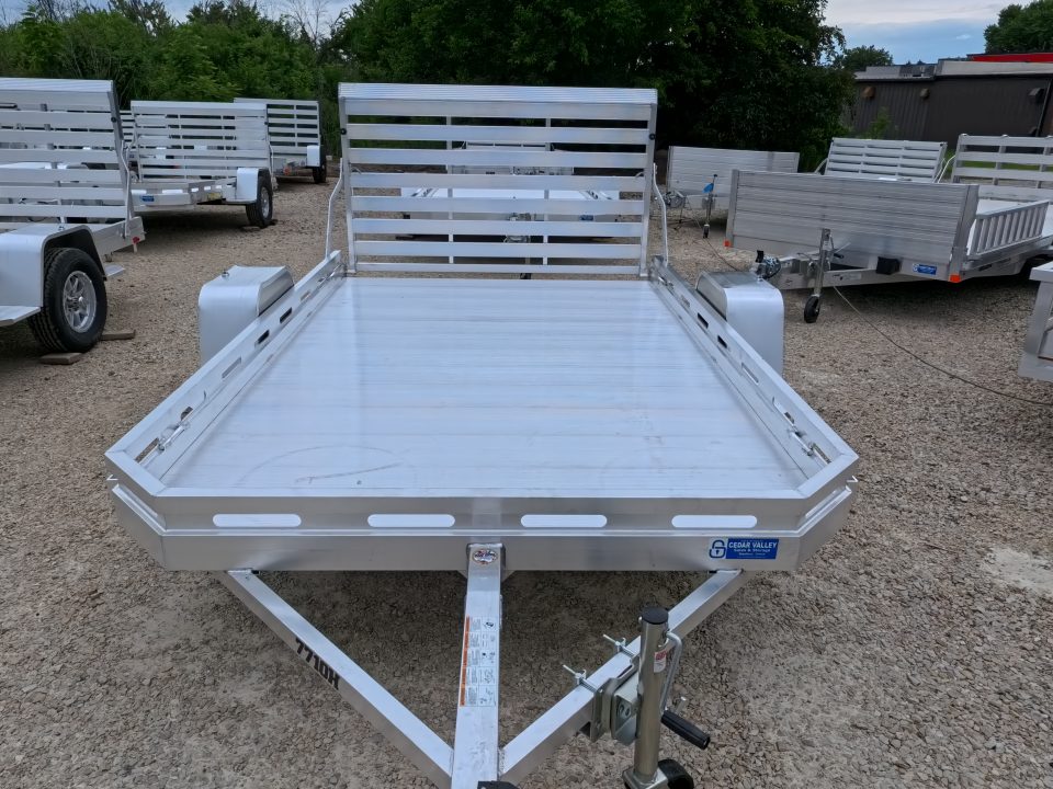 New 2027 Aluma 77 x 10 Heavy Single Axle Utility Trailer with Slotted Rail Side and Straight Gate - 2990lb. GVWR