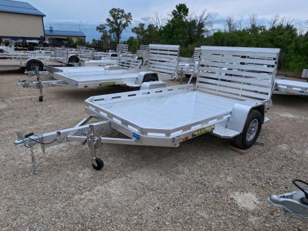 New 2027 Aluma 77 x 10 Heavy Single Axle Utility Trailer with Slotted Rail Side and Straight Gate - 2990lb. GVWR