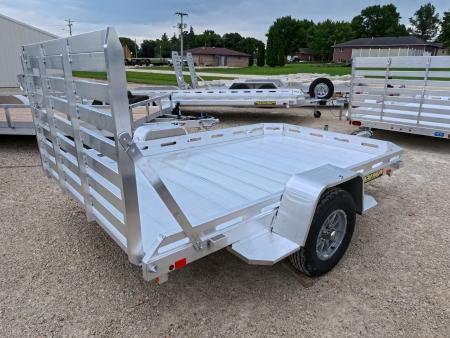 New 2027 Aluma 77 x 10 Heavy Single Axle Utility Trailer with Slotted Rail Side and Straight Gate - 2990lb. GVWR