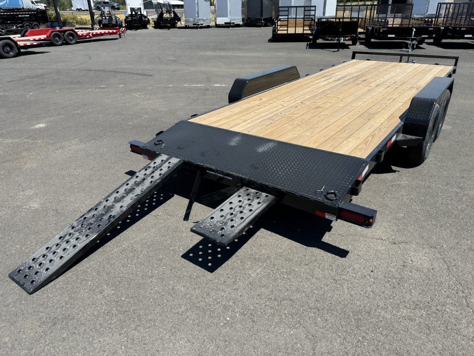 New 2026 Sure-Trac 7x20 Treated Wood Deck Beavertail Car Hauler 7K GVWR