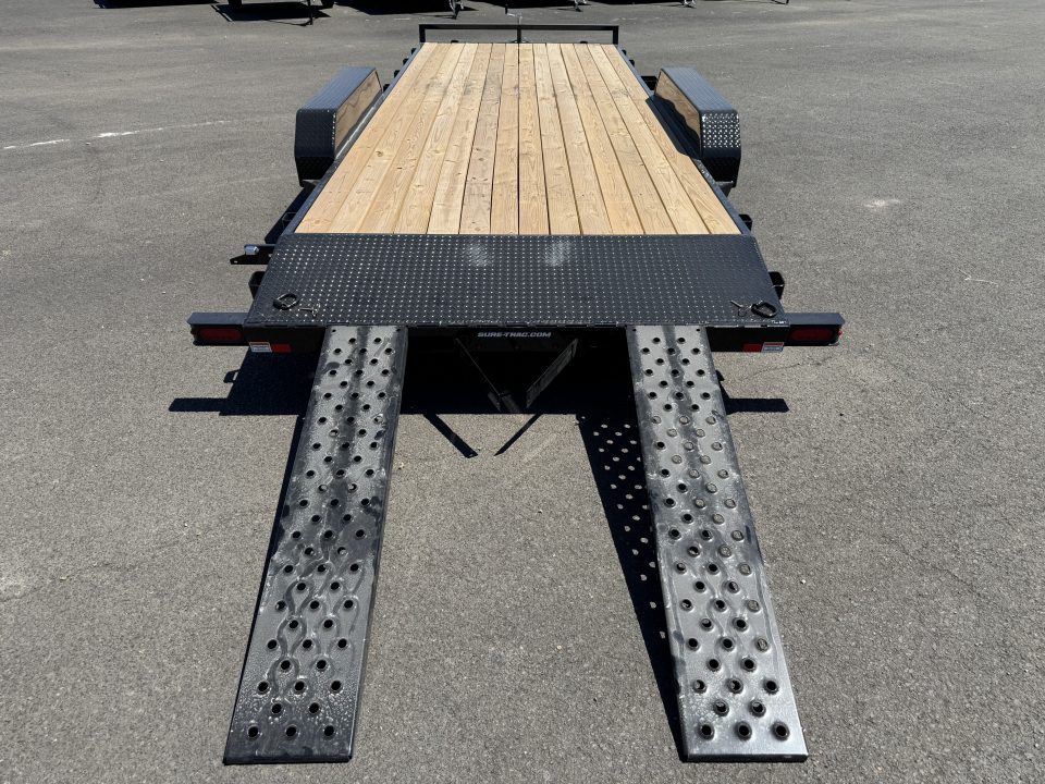 New 2026 Sure-Trac 7x20 Treated Wood Deck Beavertail Car Hauler 7K GVWR