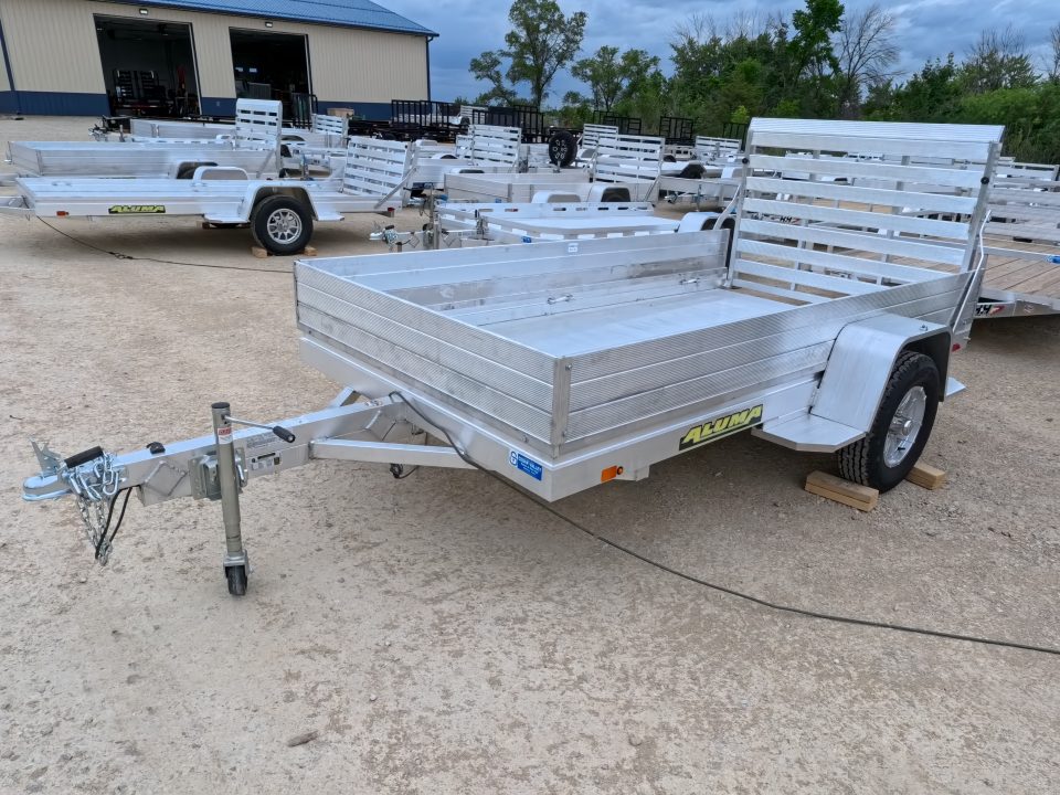 New 2027 Aluma 63 X 10 Heavy Single Axle Utility Trailer with Straight Tailgate , Solid Front and Sides