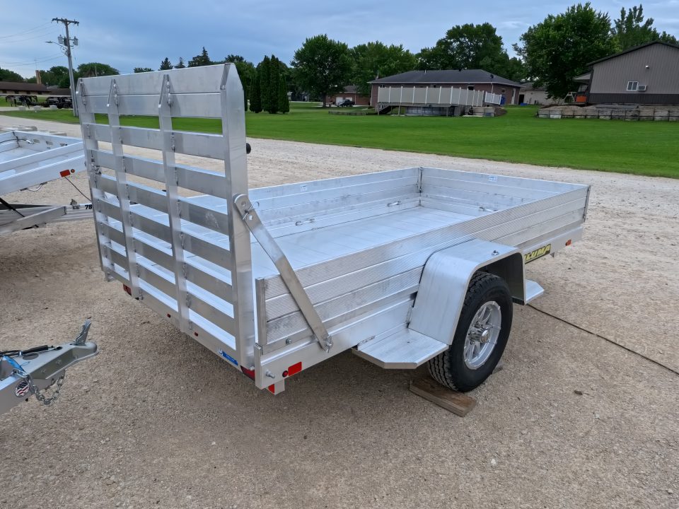 New 2027 Aluma 63 X 10 Heavy Single Axle Utility Trailer with Straight Tailgate , Solid Front and Sides