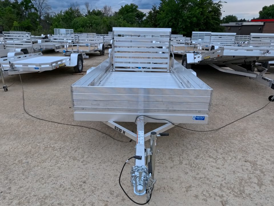 New 2027 Aluma 63 X 10 Heavy Single Axle Utility Trailer with Straight Tailgate , Solid Front and Sides