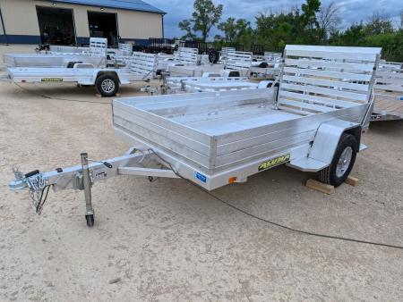 New 2027 Aluma 63 X 10 Heavy Single Axle Utility Trailer with Straight Tailgate , Solid Front and Sides