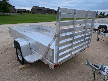 New 2027 Aluma 63 X 10 Heavy Single Axle Utility Trailer with Straight Tailgate , Solid Front and Sides