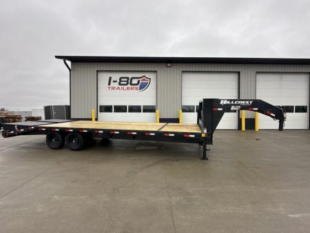 New 2026 Hillcrest Black-Grey 20'+5' 15.9k Gooseneck Flatbed Deckover Trailer