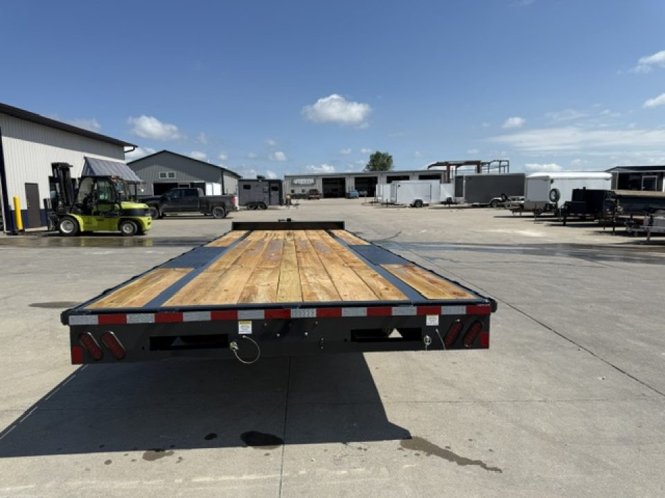 New 2026 Hillcrest Black-Grey 102"x25' 15.4k Bumper Pull Straight Flatbed Deckover Trailer