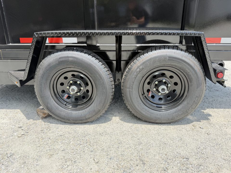 New 2026 Covered Wagon 6x12 Dump, 4' Sides, 6K Axles, Spare